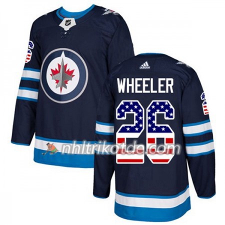 Winnipeg Jets Trikot Blake Wheeler 26 Adidas 2017-2018 Marineblau USA Flag Fashion Authentic - Herren